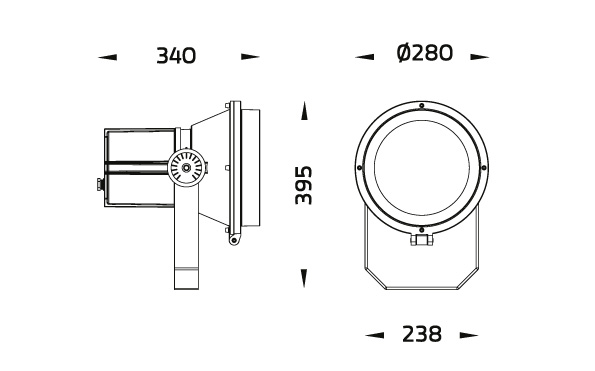 Cannon LED Strahler Spotlight Abmessungen