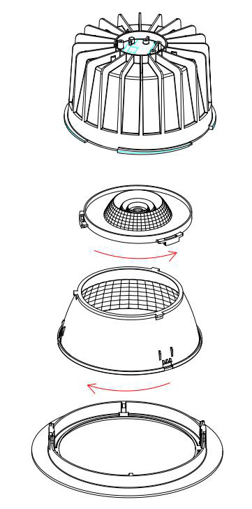 LED Downlight Xela von smart mit led gmbh austauschbare Linsen
