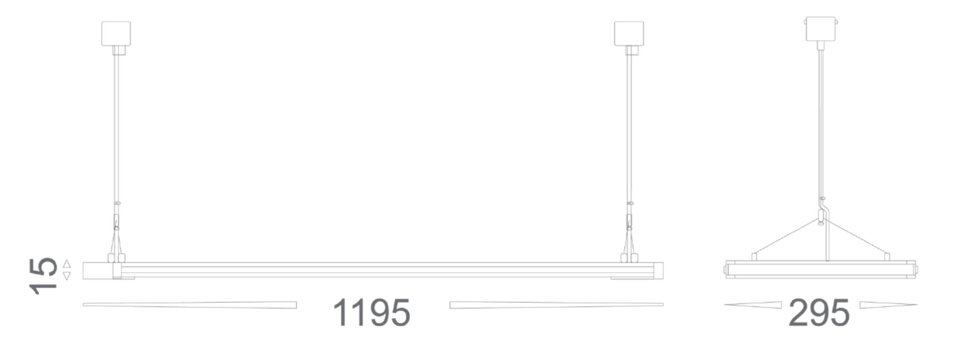 LED Pendelleuchte direkt indirekt Mero Float Abmessungen