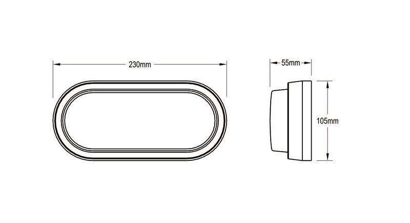 Abmessungen LED Wandleuchte Mint IP65