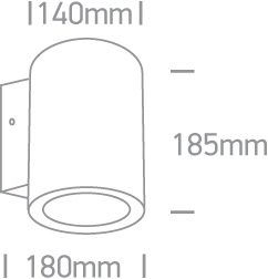 Maxislot Round Fassadenleuchte direkt indirekt strahlend