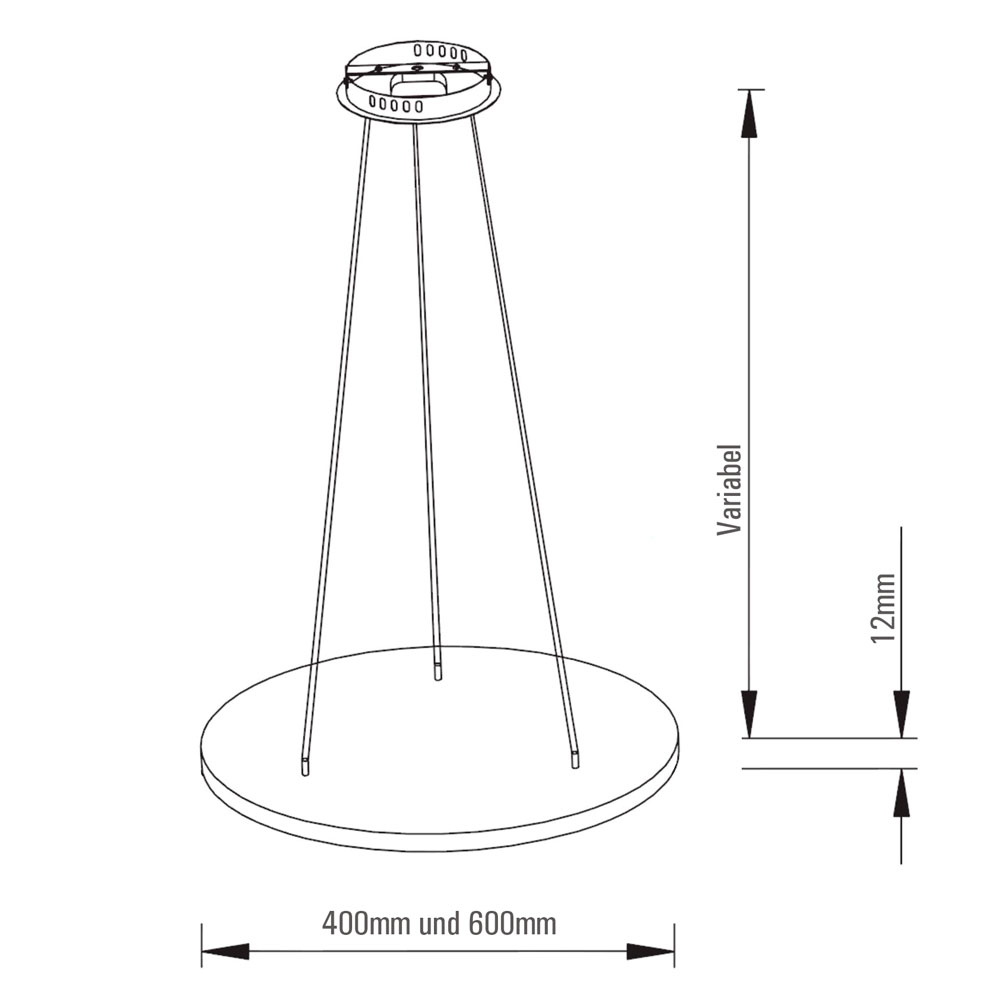 LED Pendelleuchte Mero Abmessungen