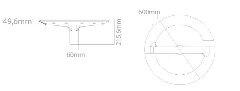 LED Mastaufsatzleuchte Newtown Walk Abmessungen