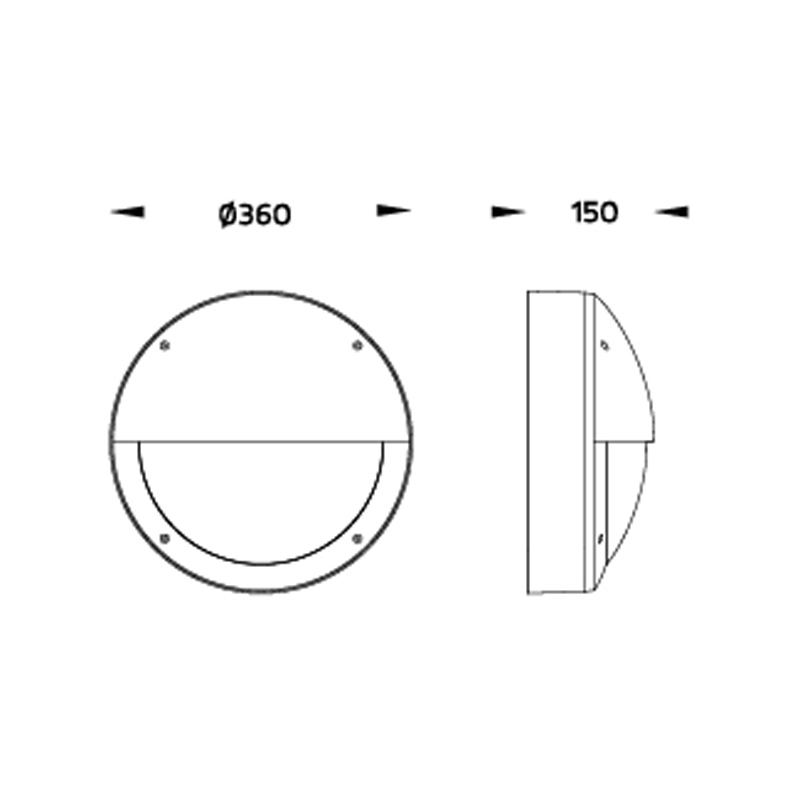 Relina LED Wandleuchte für Balkone und Fassaden Abmessungen