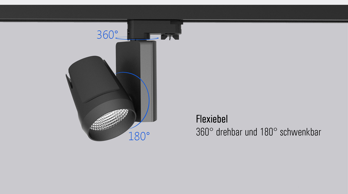 LED Stromschienenstrahler dreh und schwenkbar Samo SML