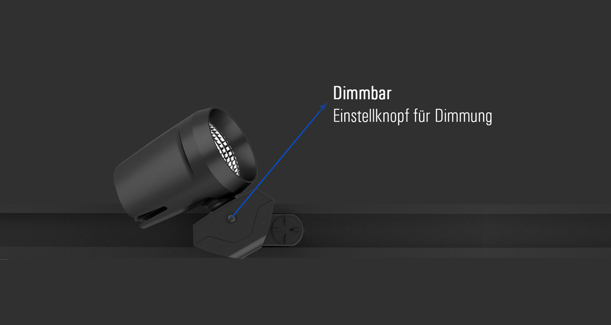 Dimmbarer LED Stromschienenstrahler Samo von SML dimmbar