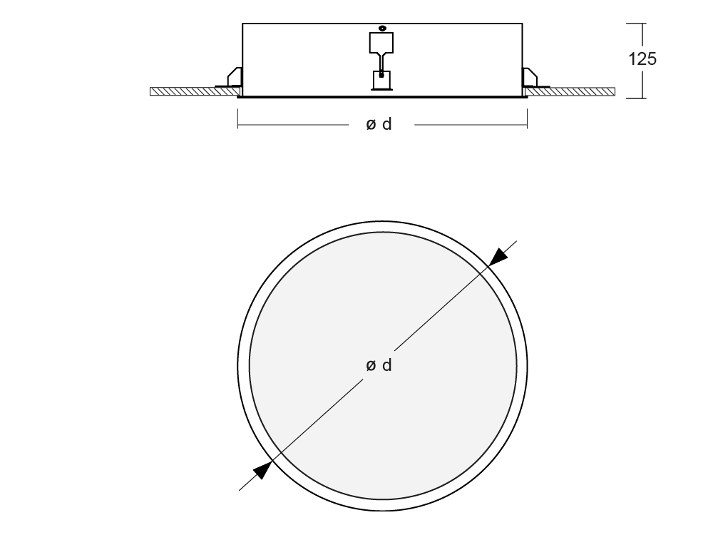 Artak LED Einbauleuchte Abmessung