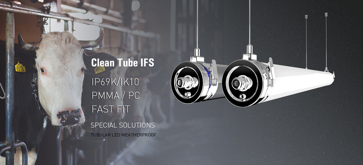  Clean Tube IFS LED Feuchtraumleuchte Clean Tube mit IFS Standard für Lebensmittelproduktion