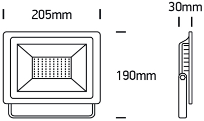 LED Fluter Evito L Abmessungen