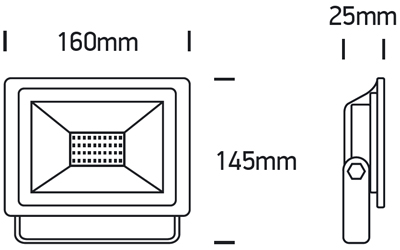 LED Fluter Evito M Abmessungen