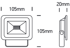 LED Fluter Evito S Abmessungen