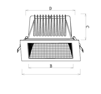 LED Downlight Xela Square Abmessungen 