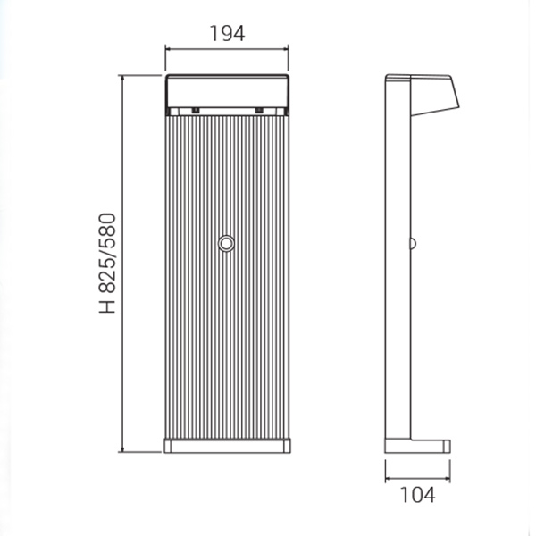 LED Pollerleuchte Rantum mit Bewegungsmelder und Lichtsensor Abmessungen