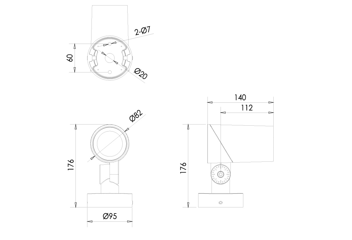 LED Fluter Lora S Abmessung