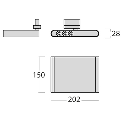 SML LED Stromschienenstrahler Miva Abmessungen