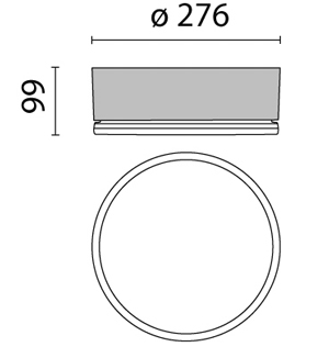 LED Anbauleuchte Mory L Abmessung