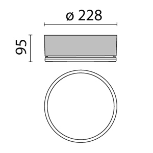 LED Anbauleuchte Mory M Abmessung